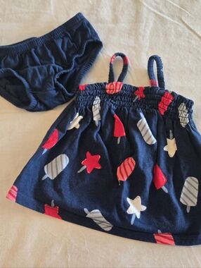 Carter's - Fourth of July Spaghetti Strap Graphic Dress - (0/3M)